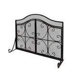 Pendleton Modern Three Panel Fireplace screen with Door by Christopher Knight Home