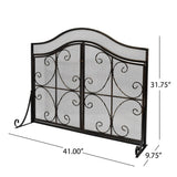 Pendleton Modern Three Panel Fireplace screen with Door by Christopher Knight Home