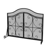 Pendleton Modern Three Panel Fireplace screen with Door by Christopher Knight Home