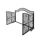 Pendleton Modern Three Panel Fireplace screen with Door by Christopher Knight Home