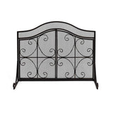 Pendleton Modern Three Panel Fireplace screen with Door by Christopher Knight Home