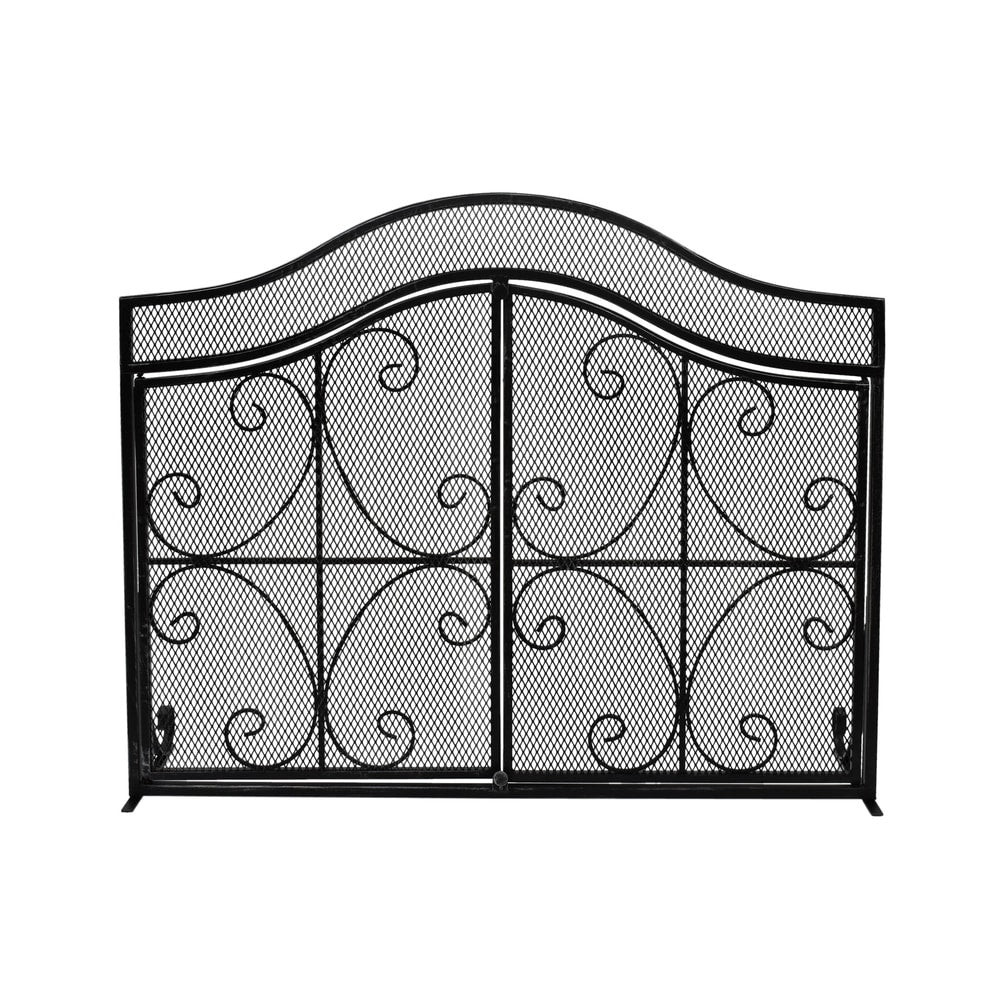 Pendleton Modern Three Panel Fireplace screen with Door by Christopher Knight Home