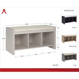 Penelope Entryway Storage Bench with Cushion, Taupe