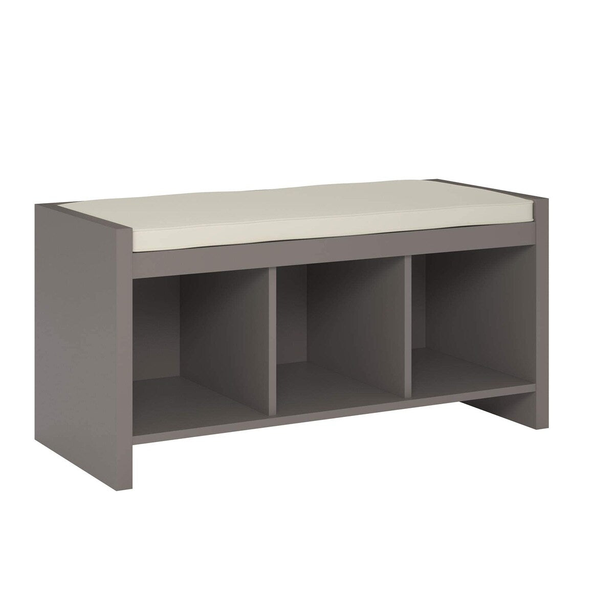 Penelope Entryway Storage Bench with Cushion, Taupe