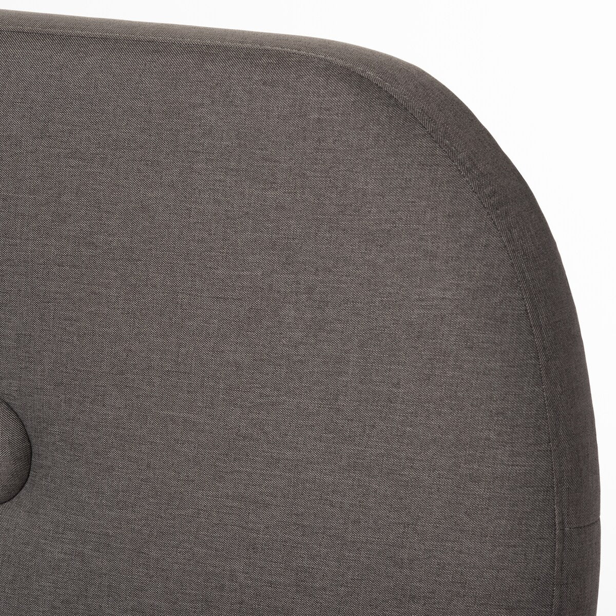 Penelope Mid-Century Modern Solid Walnut Wood Grey Fabric Upholstered Queen Size Platform Bed