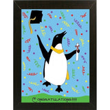Penguin Graduation-WILBAS99980 Framed Print 8.25"x6" by Willow Bascom