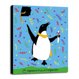 Penguin Graduation-WILBAS99980 Framed Print 8.25"x6" by Willow Bascom