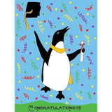 Penguin Graduation-WILBAS99980 Framed Print 8.25"x6" by Willow Bascom
