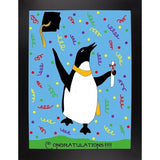 Penguin Graduation-WILBAS99980 Framed Print 8.25"x6" by Willow Bascom