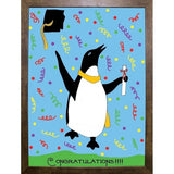 Penguin Graduation-WILBAS99980 Framed Print 8.25"x6" by Willow Bascom