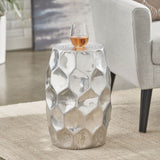 Peniel Modern Glam Handcrafted Aluminum Honeycomb Side Table by Christopher Knight Home - 12.00" L x 12.00" W x 18.00" H