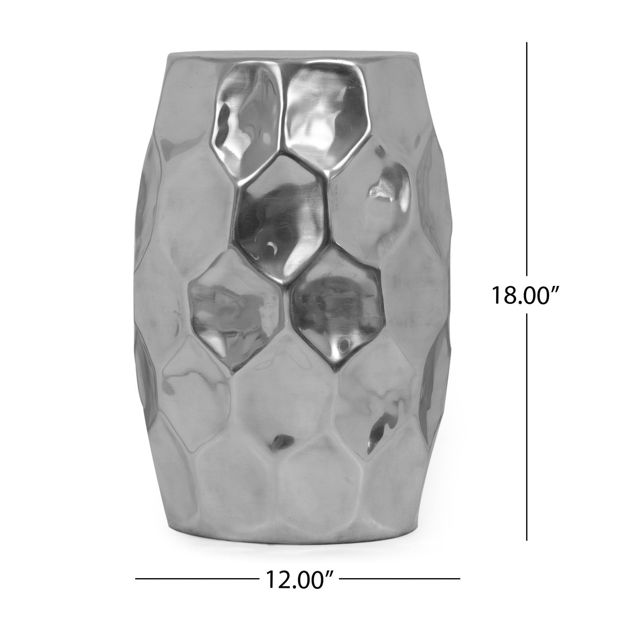Peniel Modern Glam Handcrafted Aluminum Honeycomb Side Table by Christopher Knight Home - 12.00" L x 12.00" W x 18.00" H