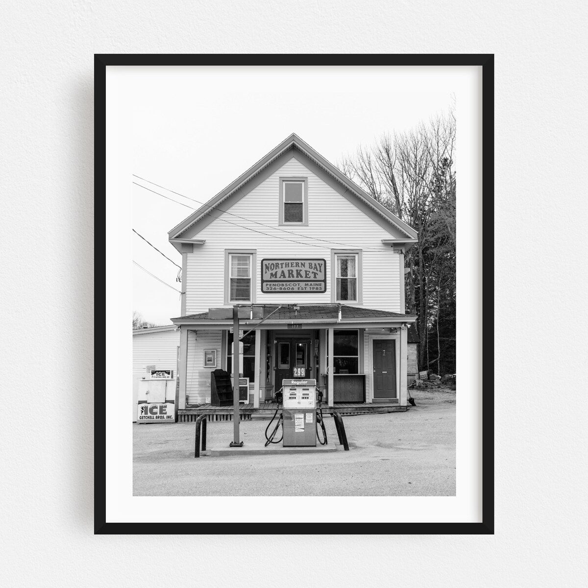 Penobscot Maine Northern Bay Market Penobscot 02 B W Art Print/Poster