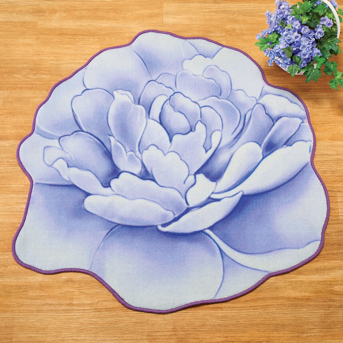 Blooming Peony Shaped Skid-Resistant Rug
