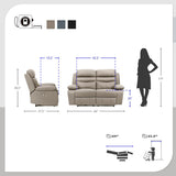 Peperomia Leather Match Power Double Reclining Loveseat