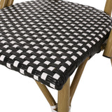 Pepple Outdoor Acacia Wood and Wicker Dining Set by Christopher Knight Home