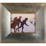 La Pastiche Children Skating by Percy Tarrant with Spencer Rustic Frame Miniature Wall Art, 8"x9"