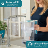 Perfect Pour Large 10 Cup Water Filter Pitcher by Aqua Optima, Reduces Microplastics, Ergonomic