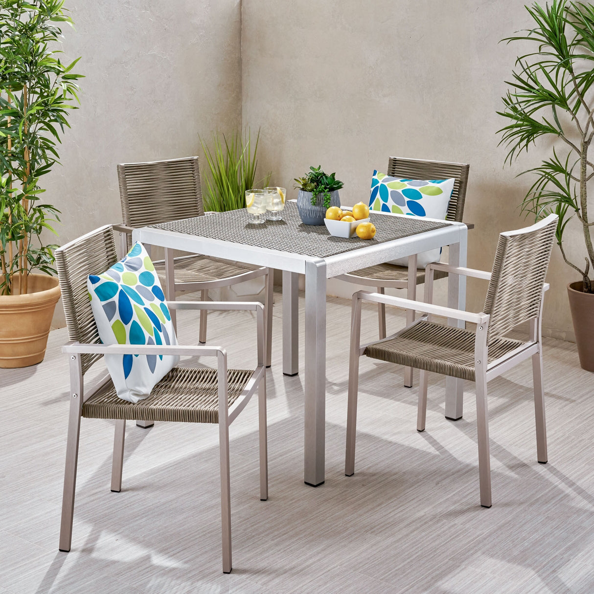 Peridot 5-piece Aluminum Patio Dining Set by Christopher Knight Home