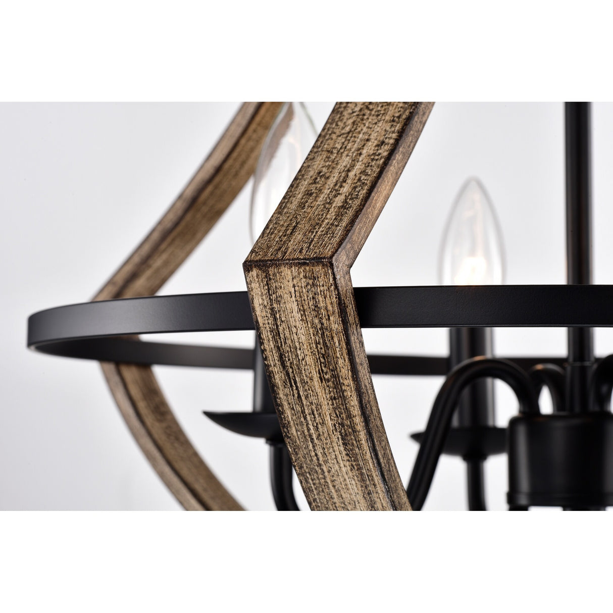 Perkins Matte Black 4-Light Open Cage Chandelier