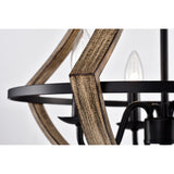 Perkins Matte Black 4-Light Open Cage Chandelier