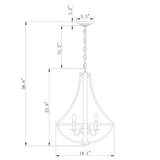 Perkins Matte Black 4-Light Open Cage Chandelier