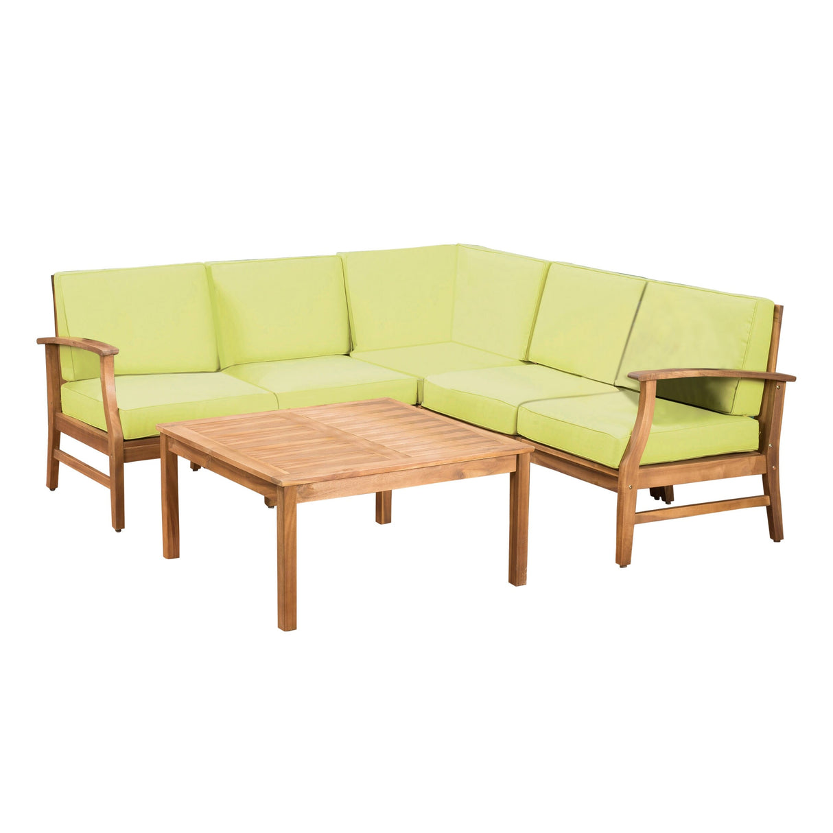 Perla Acacia Outdoor 5-seat Sectional Set by Christopher Knight Home