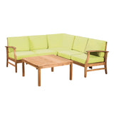 Perla Acacia Outdoor 5-seat Sectional Set by Christopher Knight Home