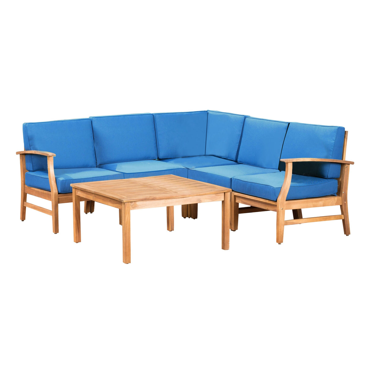Perla Acacia Outdoor 5-seat Sectional Set by Christopher Knight Home