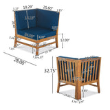 Perla Acacia Outdoor 5-seat Sectional Set by Christopher Knight Home