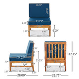 Perla Acacia Outdoor 5-seat Sectional Set by Christopher Knight Home