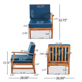 Perla Acacia Outdoor 5-seat Sectional Set by Christopher Knight Home