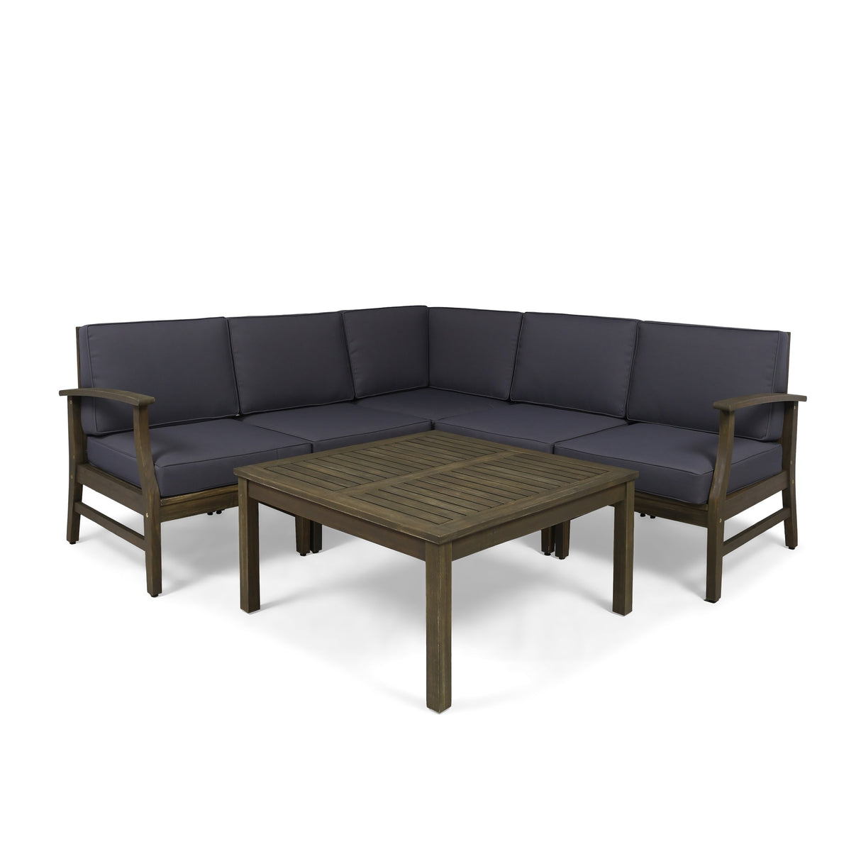 Perla Acacia Outdoor 5-seat Sectional Set by Christopher Knight Home