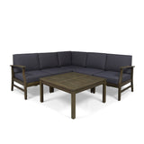 Perla Acacia Outdoor 5-seat Sectional Set by Christopher Knight Home