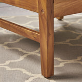 Perla Outdoor 2 Piece Acacia Wood Club Chair Set with Fire Column by Christopher Knight Home