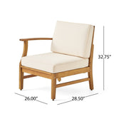Perla Outdoor 5-piece Acacia Wood Sofa Fire Pit Set by Christopher Knight Home