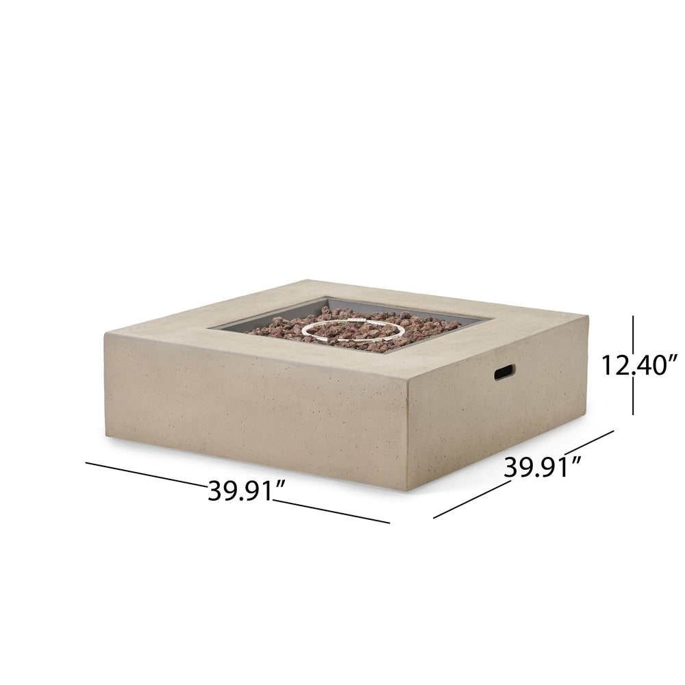 Perla Outdoor 5-piece Acacia Wood Sofa Fire Pit Set by Christopher Knight Home
