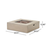 Perla Outdoor 5-piece Acacia Wood Sofa Fire Pit Set by Christopher Knight Home