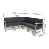 Perla Outdoor 5-pc. Acacia Sectional Sofa Set by Christopher Knight Home