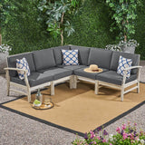 Perla Outdoor 5-pc. Acacia Sectional Sofa Set by Christopher Knight Home