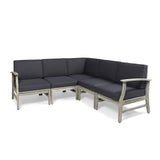 Perla Outdoor 5-pc. Acacia Sectional Sofa Set by Christopher Knight Home