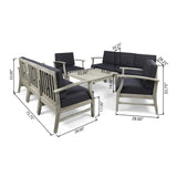 Perla Outdoor 9 Piece Acacia Wood Sofa Conversational Set by Christopher Knight Home