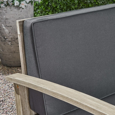 Perla Outdoor 9 Piece Acacia Wood Sofa Conversational Set by Christopher Knight Home