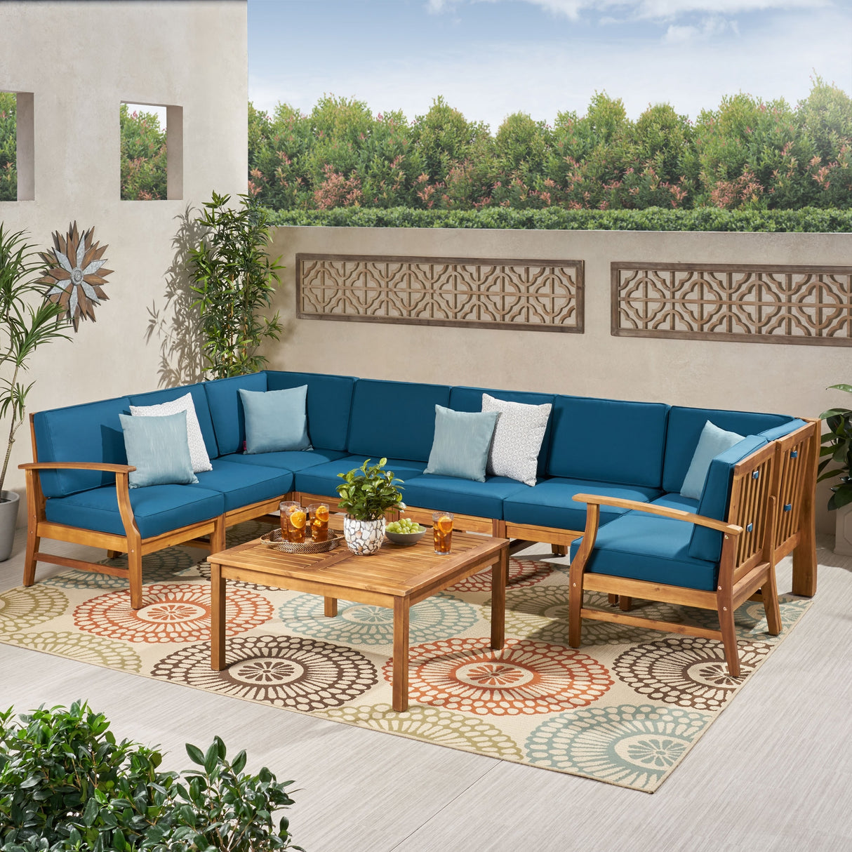 Perla Outdoor 9-piece Sectional Sofa Set by Christopher Knight Home