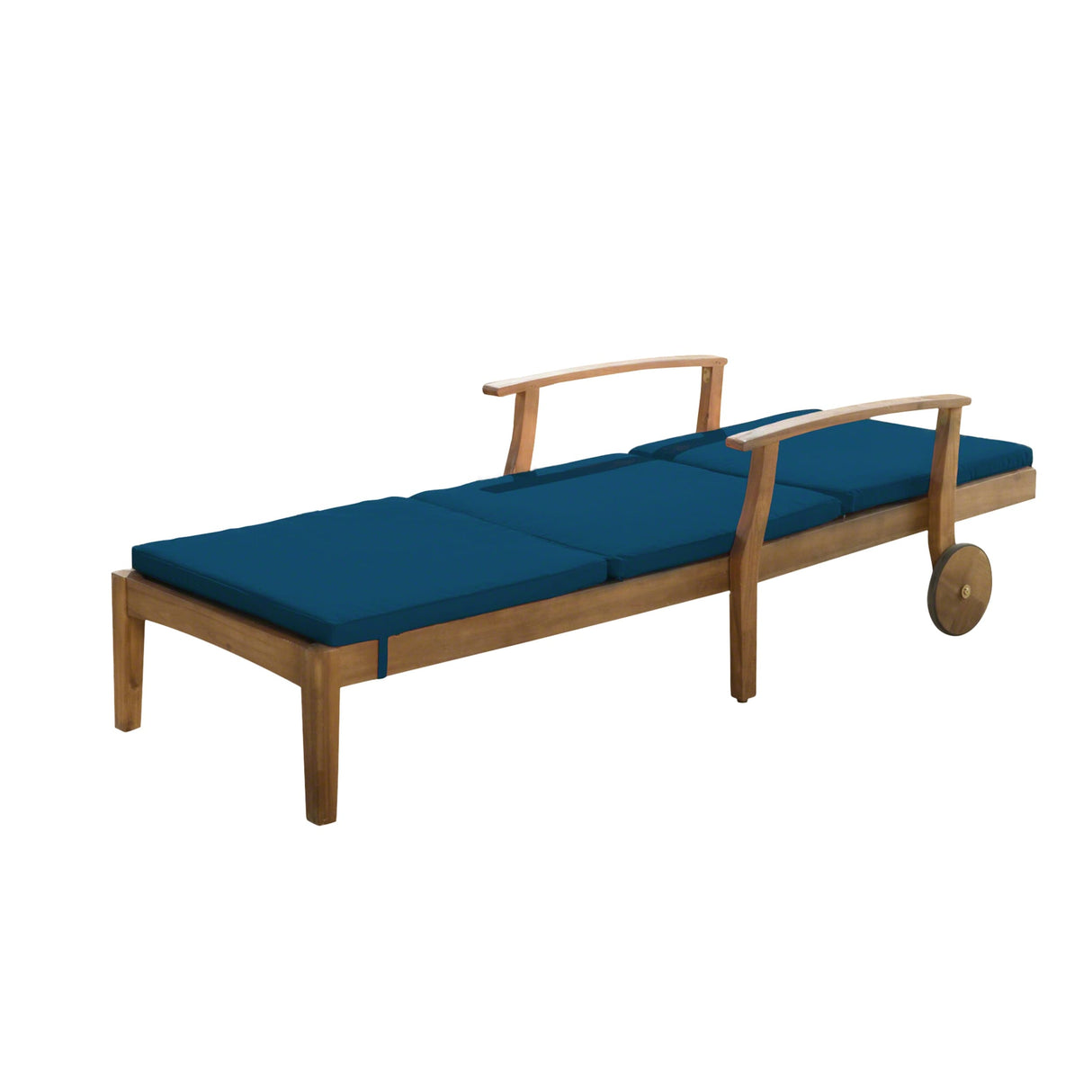 Perla Outdoor Acacia Wood 3 Piece Chaise Lounge Set with Water-Resistant Cushions by Christopher Knight Home