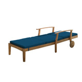 Perla Outdoor Acacia Wood 3 Piece Chaise Lounge Set with Water-Resistant Cushions by Christopher Knight Home
