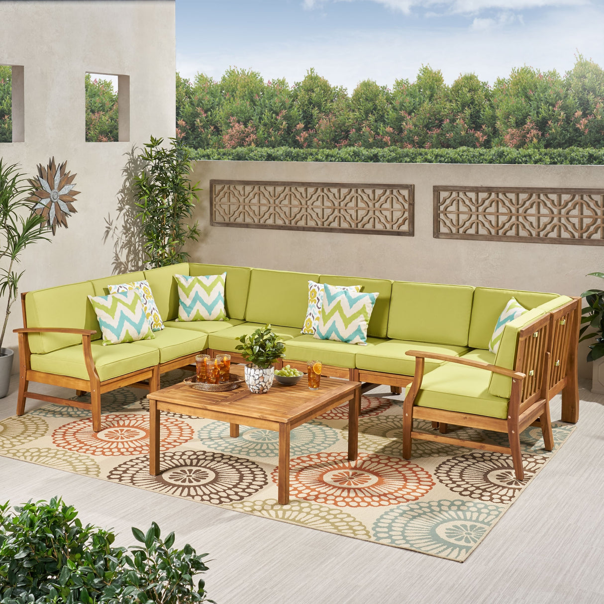 Perla Outdoor 9-piece Sectional Sofa Set by Christopher Knight Home