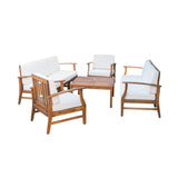 Perla Outdoor Acacia Wood 9-piece Sofa Set by Christopher Knight Home