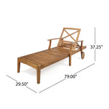 Perla Outdoor Acacia Wood Chaise Lounge (Set of 4) by Christopher Knight Home