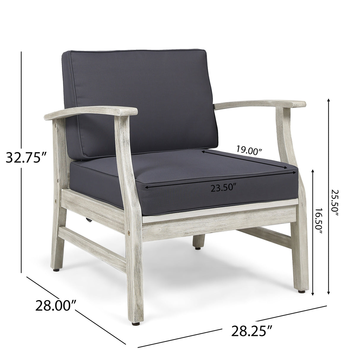Perla Outdoor Acacia Wood Club Chair (Set of 2) by Christopher Knight Home - Set of 2